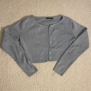 John Galt Athelia Cropped Cardigan Light Blue